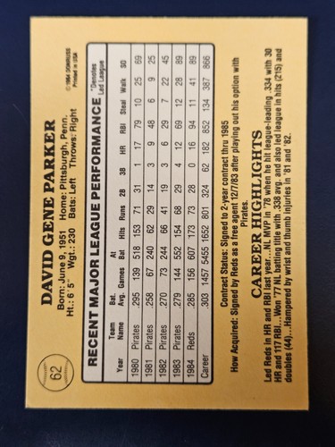 1985 Donruss Baseball Cards Complete Your Set You Pick Choose #1 - 110 - Picture 107 of 197