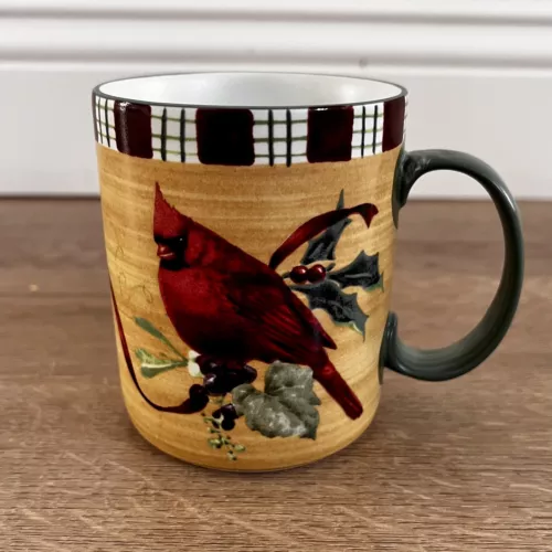 LENOX Winter Greetings Everyday Cardinal Birds Coffee Mug Tea Cup Stoneware