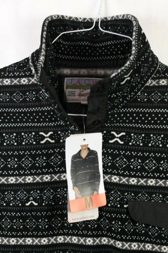 Nuevo con etiquetas Suéter Pullover Polar Mediano Jachs Cabin para Mujer Fair Isle Negro Blanco - Imagen 8 de 11