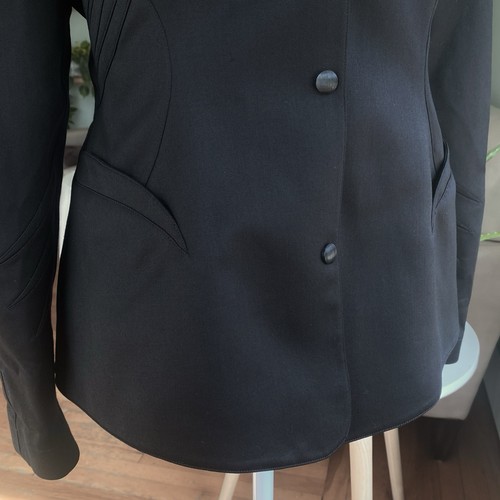 THIERRY MUGLER Archival Worsted Wool Sculptural Blazer w/ Cut-Work Black Size 42 - Picture 16 of 23
