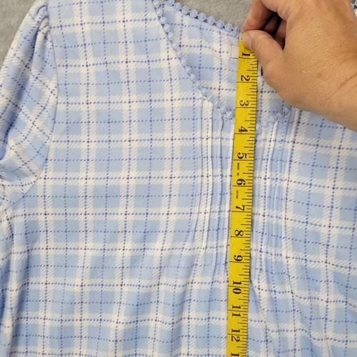 Croft and Barrow Long Nightgown L/S Blue Plaid Flannel Women's Size L NWT - Picture 9 of 12