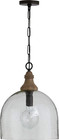 336011YP-485 Inglewood Clear Organic Rippled Glass Dome Pendant, 1-Light 100 Wat