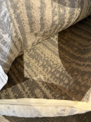 Pier 1 Silver Cream Striped 19x19 Throw Accent PILLOW COVERS Artsy Modern - Picture 7 of 8