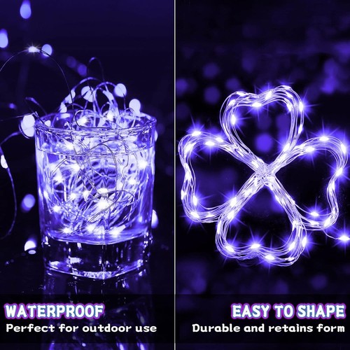 Led Fairy Lights Battery Operated, 16.4FT LED UV Black Lights, 16.4Ft, - Picture 3 of 7