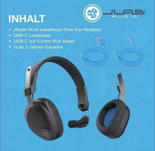 JLab JBuds Work Wireless Headset with Microphone Over Ear Computer Headsets 60HR - Picture 4 of 11