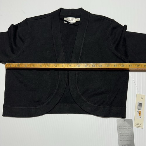 Eliza J Black Cropped Bolero Open Cardigan Shrug Knit Sweater Size S Small NWT - Picture 7 of 9
