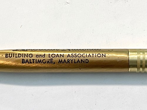 Bolígrafo American National Building & Loan Baltimore MD 1970 dorado DE COLECCIÓN - Imagen 4 de 6