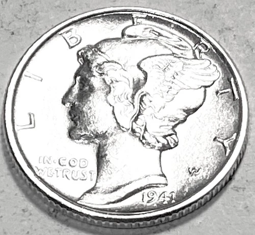 1941 P MERCURY DIME SUPERB GEM BU +  No Reserve  *J1904