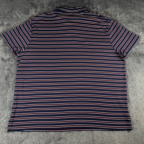 Polo Ralph Lauren Mens XXL Blue Custom Slim Fit Striped Short Sleeve Shirt Pony - Picture 7 of 8