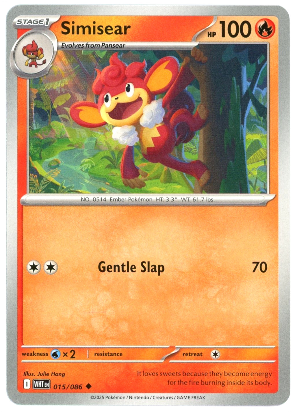 Simisear - 015/086 - White Flare - NM/M - Pokemon TCG - English