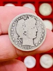 1908-O Barber Quarter, 90% Silver From The Mint Of New Orleans, Circulated