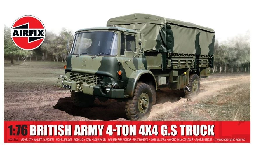 KIT MODELLINO MILITARE AIRFIX BRITISH ARMY 4-TON 4X4 G.S. CAMION SCALA 1:76 - Immagine 3 di 4
