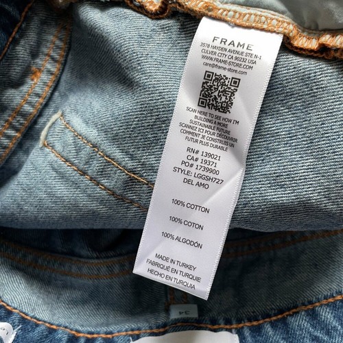 FRAME Le Grand Garcon Denim Shorts Del Amo Size 34 NEW NWT - Picture 6 of 11