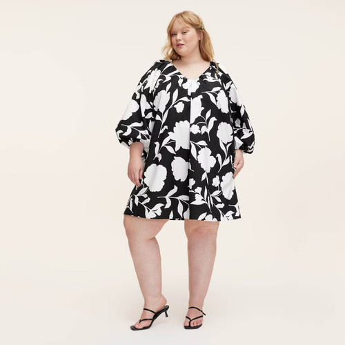 Women's Classic Rose Poplin Long Sleeve Mini Dress - kate spade new - Picture 4 of 12