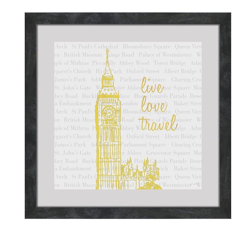 Zeckos 2 piezas Juego colgante de pared Live Love Travel Torre Eiffel laminado Big Ben - Imagen 5 de 6