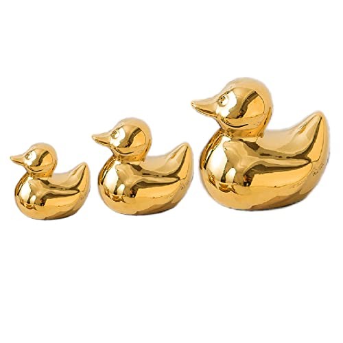 Golden Ceramic Duck Figurines,Home Decor Animal Sculptures and Statues - Picture 2 of 7