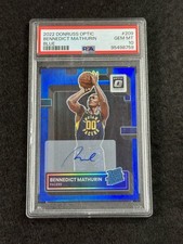 2022 Donruss Optic BENNEDICT MATHURIN Rated Rookie Blue AUTO RC#/49 PSA 10-POP 1