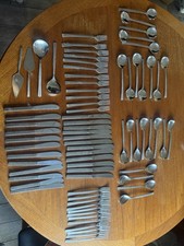Viners Bark Pattern Cutlery 12 Place Setting Gerald Bennett 124 Pieces