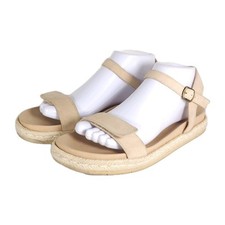Abeo Women's Isle US 9 Beige Leather Flat Ankle Strap Comfort Sandals Shoes