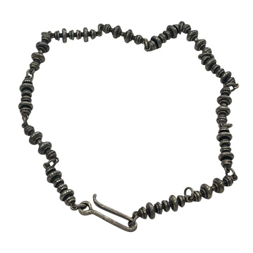 Norwegian aha Astri Holthe 925 Sterling Silver Brutalist Beaded 16" Necklace Vtg - Picture 8 of 11