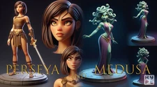Perseya and Medusa by Hype Mike | D&D | DnD | Exotic | Print on Demand | Pinup