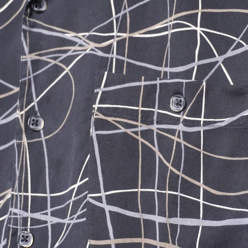 Men's Axist Abstract Print Silk Top M - Picture 5 of 6