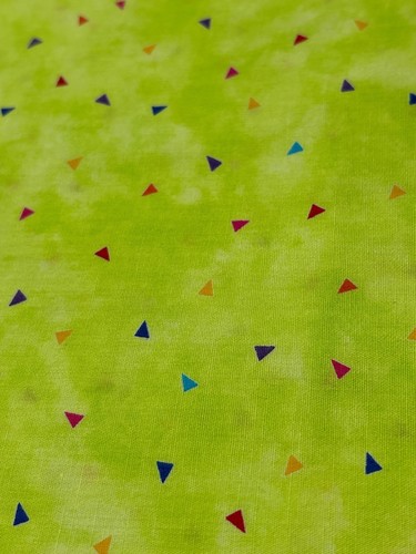 Bright Lime Cotton Fabric W/Triangle Pattern 28" x 44" By Moda Fabrics for Sewin - Picture 7 of 11
