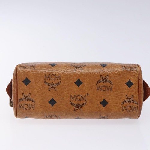 MCM Logogram Vicetos Hand Bag PVC Leather Brown Gold Auth 131735 - Picture 5 of 20