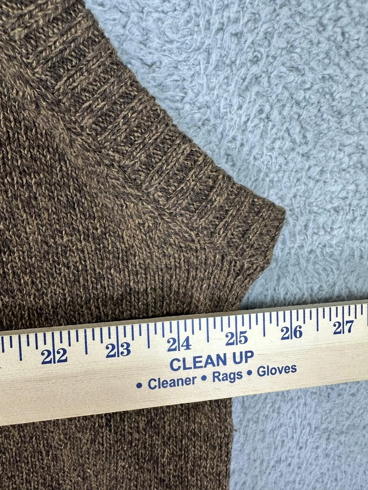 Haggar 背心男式 2XL 棕色夏尔巴羊毛衬里全拉链针织毛衣休闲男式 — 第 3/4 张图片