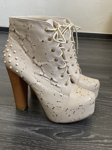 Sergio Todzi High Heel Plateau Ankle Boots Stiefelette, Gr. 40, beige gold - Bild 2 von 21