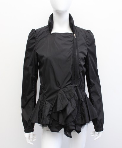 Authentic Women's MONCLER x Sacai Sonomi Jacket Windbreaker Black RARE 2 S/M - Picture 8 of 17