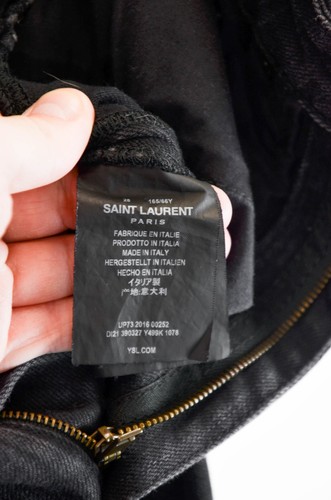 Jeans ajustados Saint Laurent Paris D04 negros hechos en Italia - talla 28 - Imagen 10 de 15