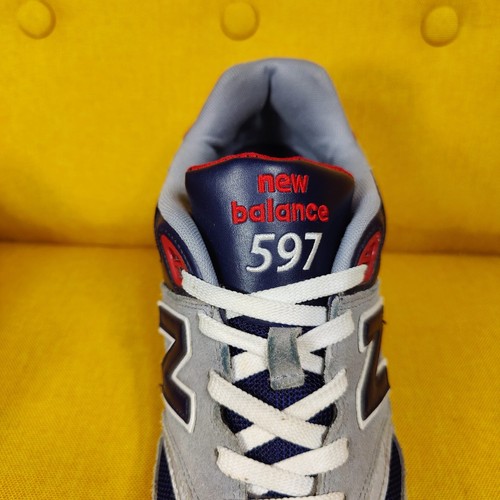 New Balance 597 V1 Gray Red Navy Lace Up Sneakers Casual Men's Shoes Size 10 - Picture 6 of 10