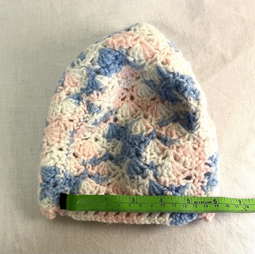Vintage "HANDMADE CROCHETED SWEATER AND BONNET" 3-6 months pink/blue/white - Picture 8 of 13