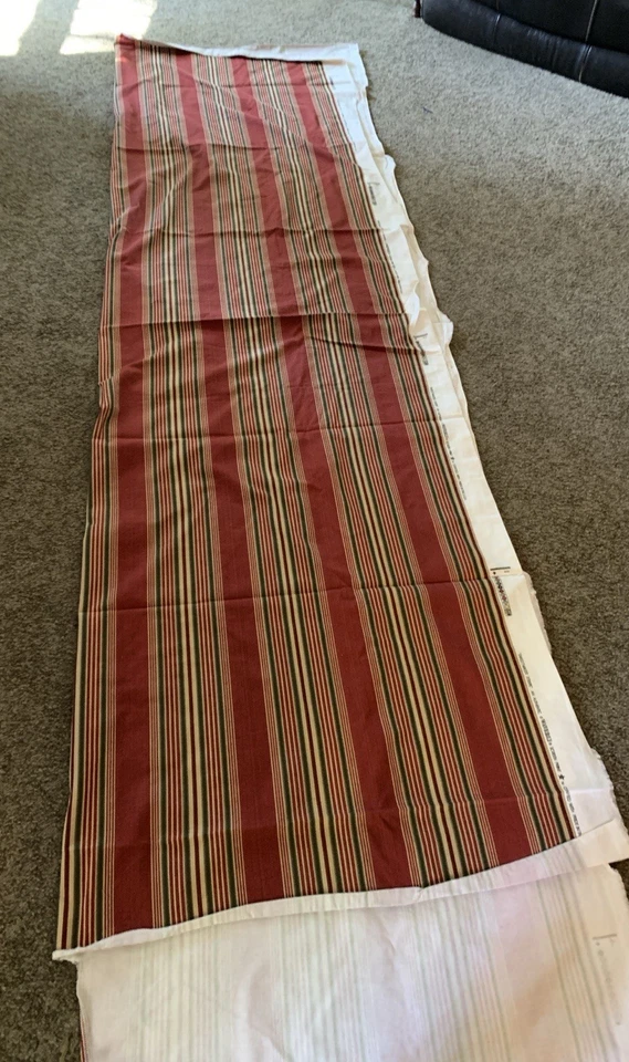 Tecido Waverly listra de água doce 100% algodão vermelho verde 54 x 103 1 peça 2,86 jardas - Imagem 2 de 4