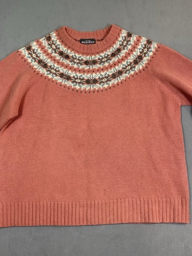 Suéter para mujer Woolrich Petite XL Fair Isle rosa 100 % lana de cordero  - Imagen 1 de 24