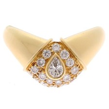 Vintage Bvlgari Diamond Pear Shape 18k Yellow Gold Cocktail Ring US7 EU54