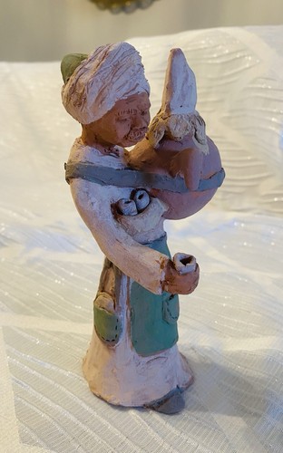 Lot of 9 Vintage Handmade Terracotta Clay Sitting &Standing Villagers MUST SEE! - Picture 12 of 24