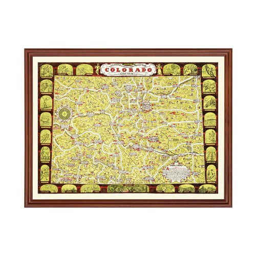 Old Map of Colorado 1930 - Vintage Colorado Art - Picture 1 of 29