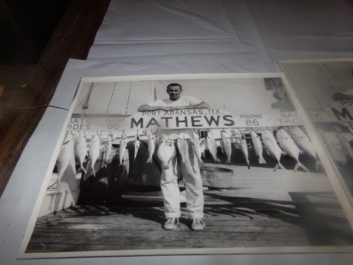 Lot 2 Vintage Fishing photos Port Aransas Texas Winner fisherman Mathews 1936 - Picture 3 of 6