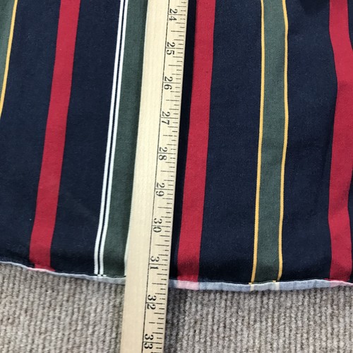 Chaps Ralph Lauren Shirt Mens Large Navy Striped Crest Logo Button Down Preppy - Picture 8 of 11