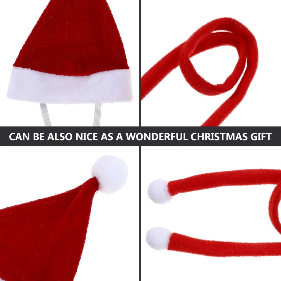 Mini Knitted Pet Hats Dog Outfits for Small Dogs Xmas Doll Scarf - Image 3 of 4