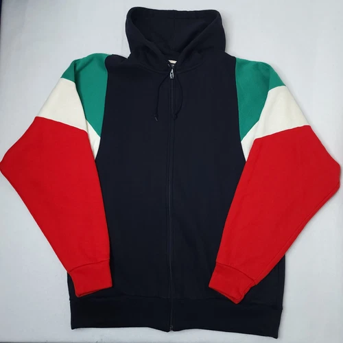 VETEMENTS Felpa con cappuccio vintage anni 80 Lazzaro full zip colorblock donna XL track jacket