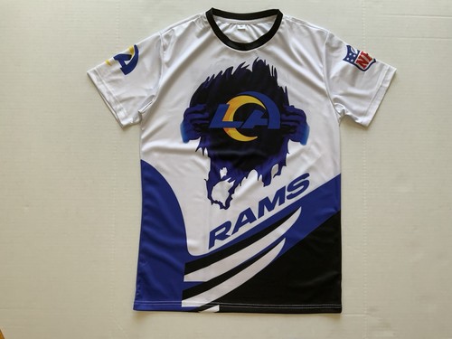 Los Angeles Rams Shirt Herren Größe M Weiß Kurzarm Freizeit NFL Football.