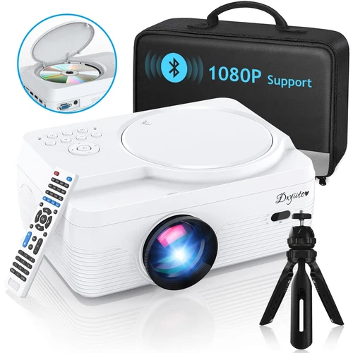 Full HD Bluetooth Projector Built in DVD Player, 12000LM 1080P Supported, Por...
