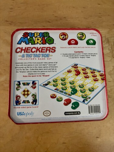Super Mario Checkers & Tic-Tac-Toe Collector's Game Luigi Set  Sealed Nintendo - Picture 3 of 6