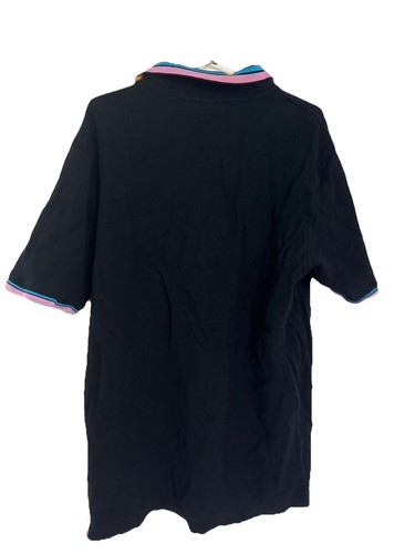Psycho Bunny Size 6 (Large) Men's Black Polo - Purple Logo - Blue Purple Tipping - Picture 4 of 4