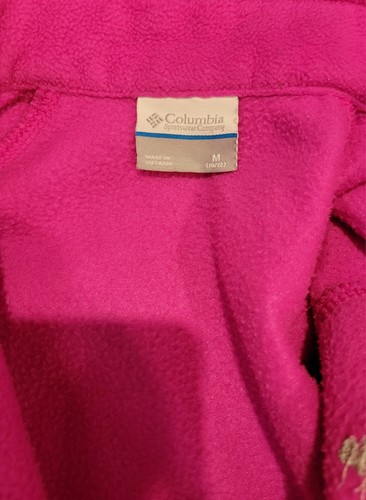 Lot of 2 Columbia Kids Pink Teal Fleece Jacket Full Zip Medium 10/12 Girls Youth - Picture 6 of 9