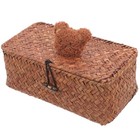 Rechteckige Aufbewahrungsbox, handgewebter Aufbewahrungskorb,