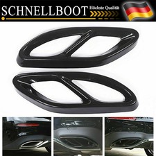 2Stk. Schwarz Auspuffblende Auspuff Abdeckung für BENZ W205 W213 W212 W246 W176_